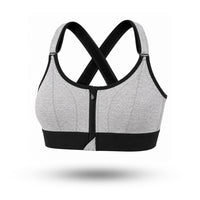Premium Women’s Sports Bra – Front Zip, Cross Back, Hook & Adjustable High-Support Activewear Bra