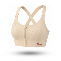 Premium Women’s Sports Bra – Front Zip, Cross Back, Hook & Adjustable High-Support Activewear Bra