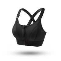 Premium Women’s Sports Bra – Front Zip, Cross Back, Hook & Adjustable High-Support Activewear Bra