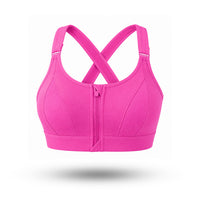 Premium Women’s Sports Bra – Front Zip, Cross Back, Hook & Adjustable High-Support Activewear Bra