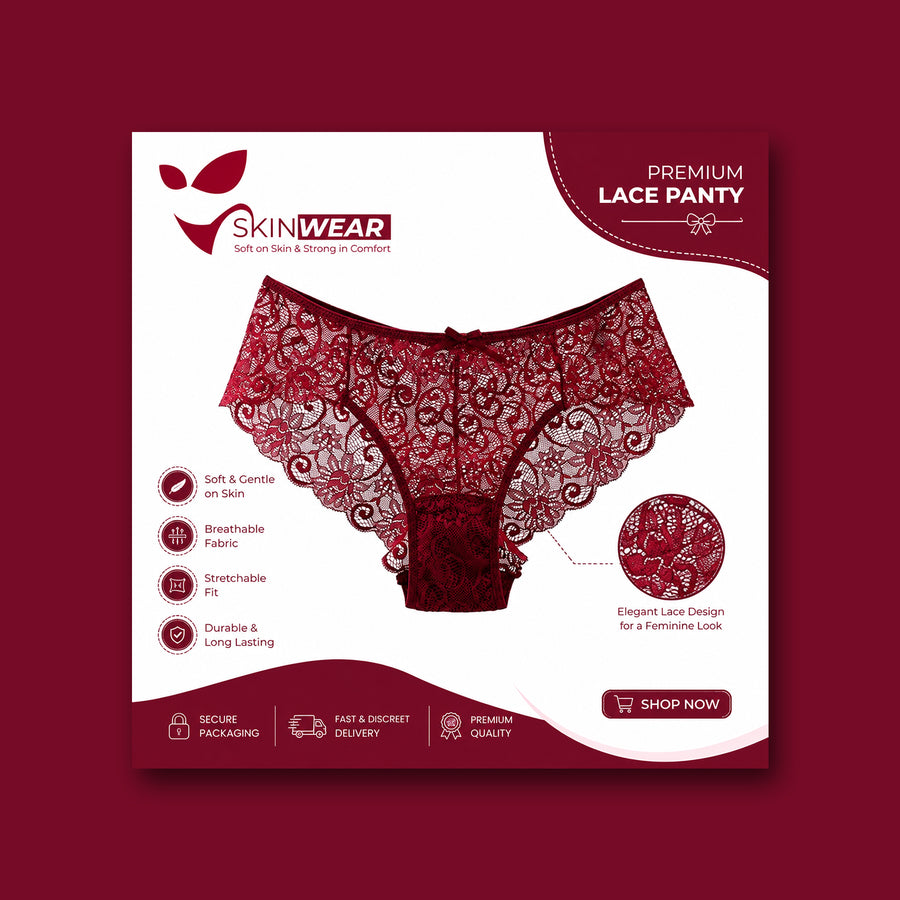 Skin Wear Premium Floral Lace Panty – Soft & Comfortable Fit